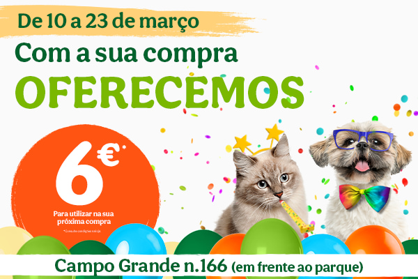 Aproveite todos os descontos e promoções exclusivas de abertura da Tiendanimal Campo Grande!