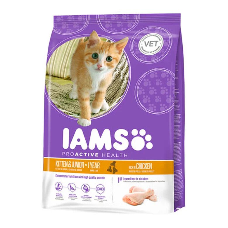 IAMS Kitten&Junior Pollo pienso para gatos image number null