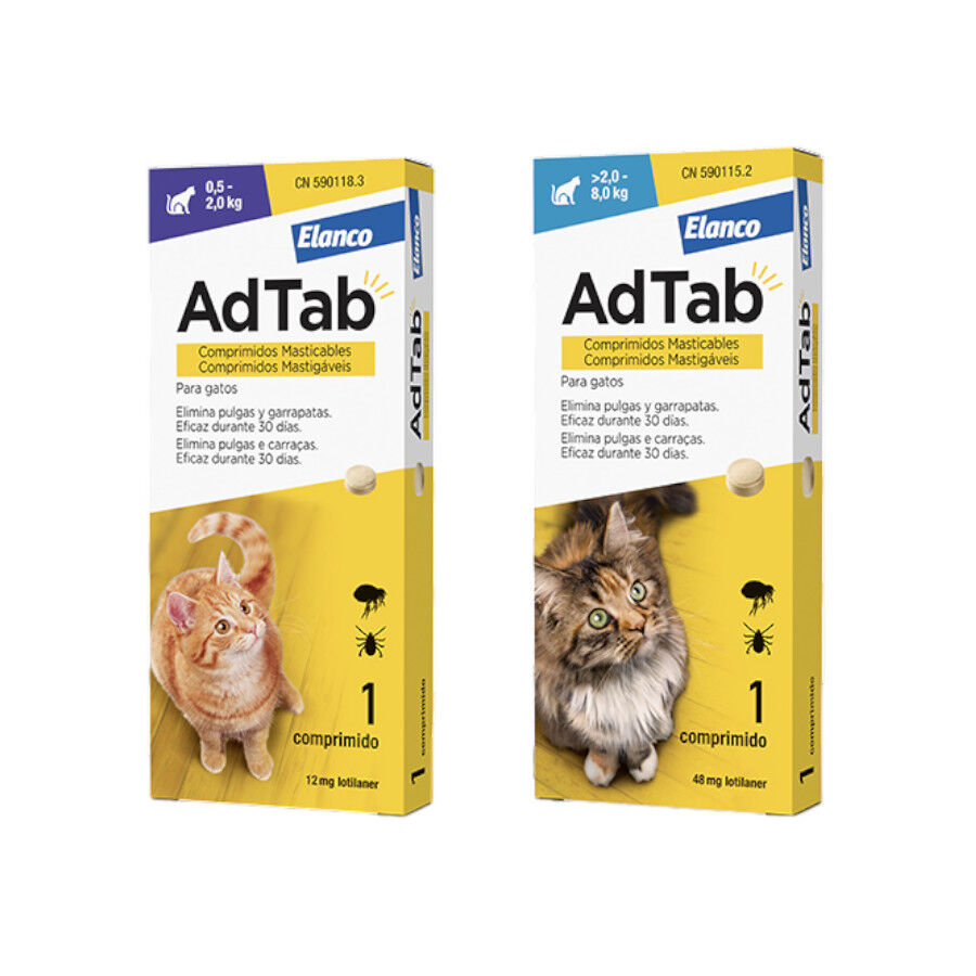 AdTab Comprimidos mastigáveis antiparasitários para gatos, , large image number null