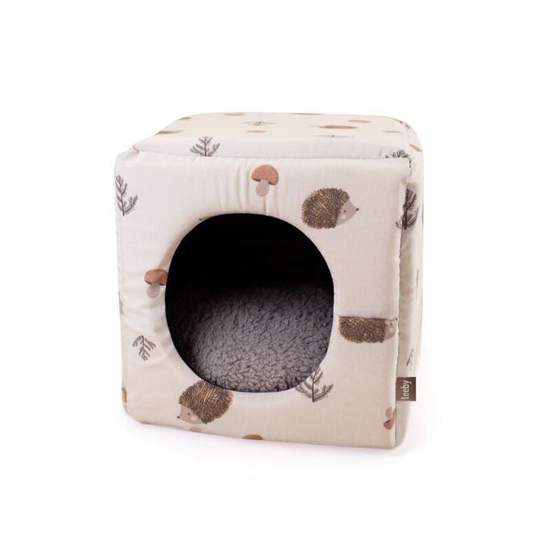 Leeby Cama Cueva Estampado de Erizos para gatos image number null