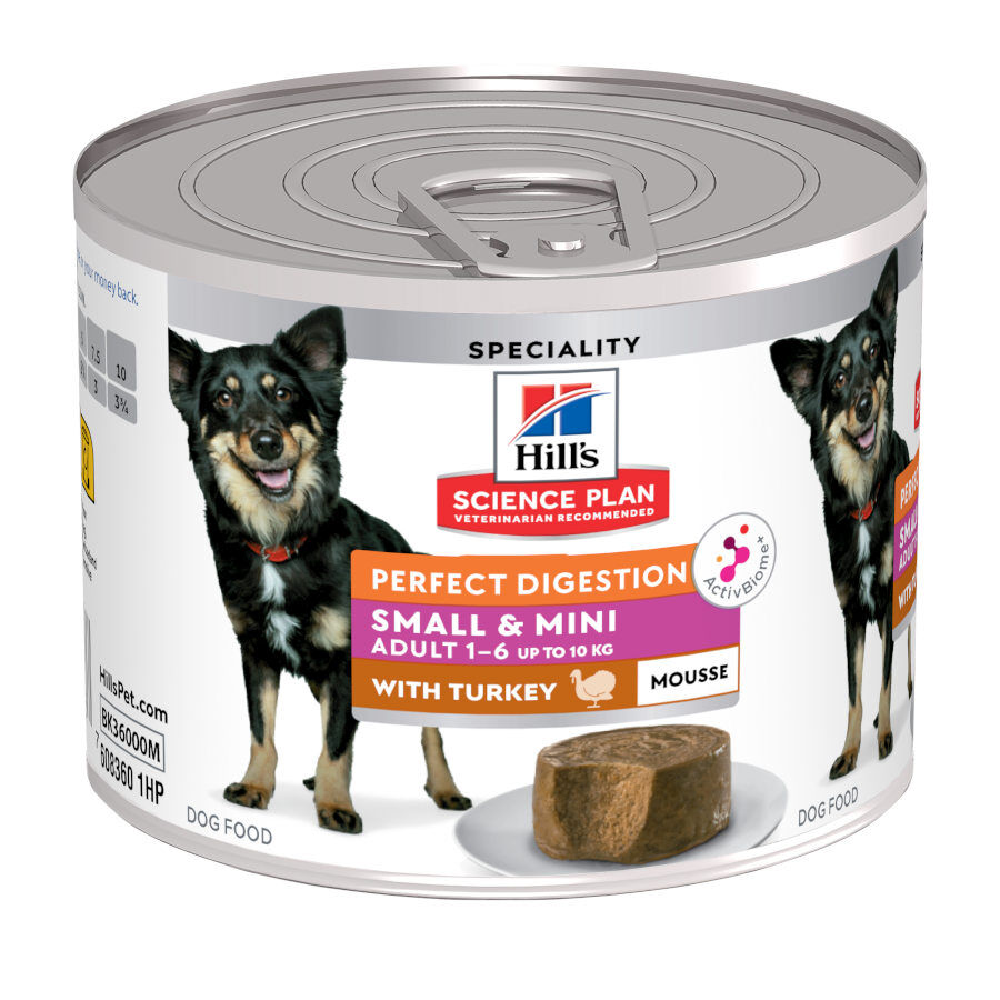 Hill's Science Plan Adult Small & Mini Perfect Digestion Mousse de Peru em lata para cães 