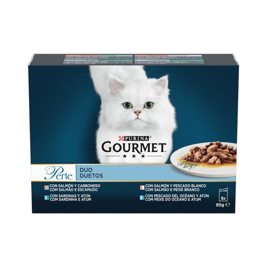 Gourmet Perle Duo Fatias finas com peixe em molho para gatos - Pack, , large image number null