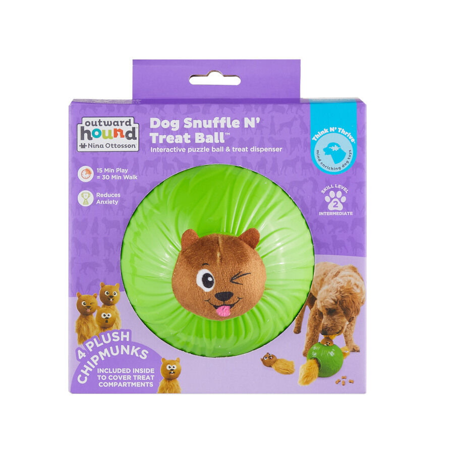 Outward Hound Nina Ottosson Snuffle n’ Treat Bola Interativa Porta-Snacks para cães , , large image number null