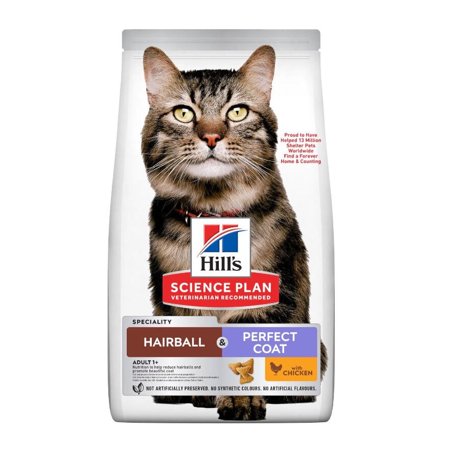 Hill's Science Plan Adult Hairball & Perfect Coat Alimento para gatos de frango, , large image number null