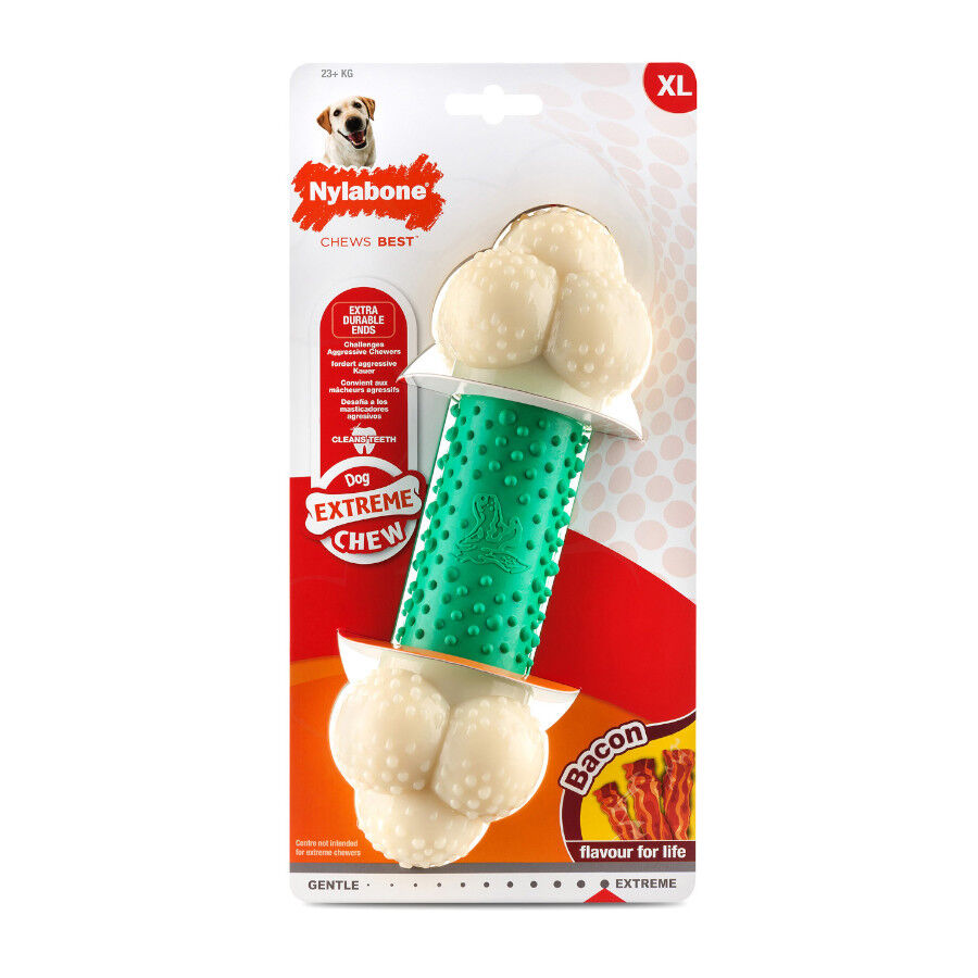 Nylabone Extreme Chew Bacon Double Action Mordedor para cães, , large image number null