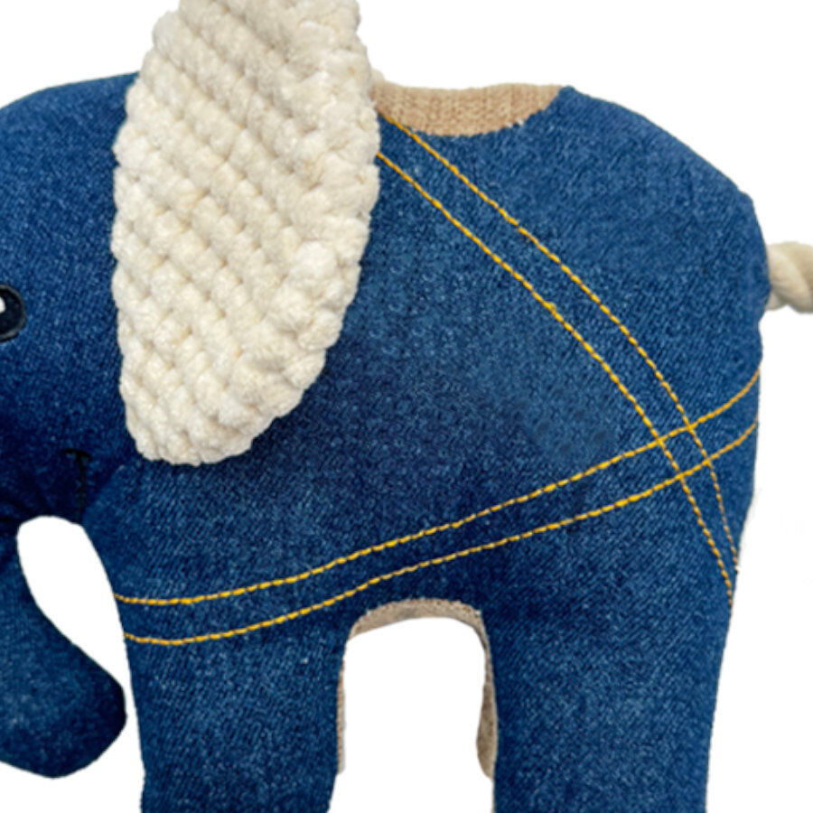 Tootoy! Comfort Denim Elephant peluche com som para cães, , large image number null