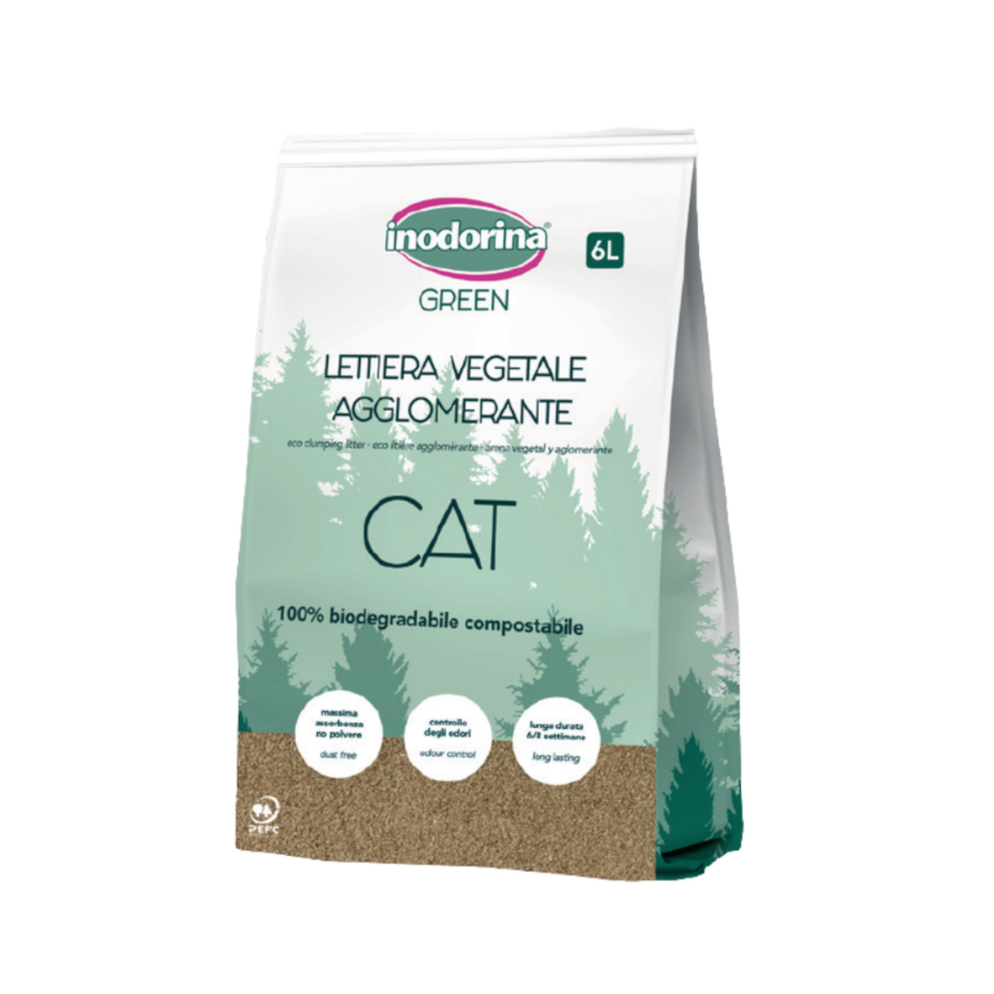 Inodorina Green Eco Areia Aglomerante para gatos