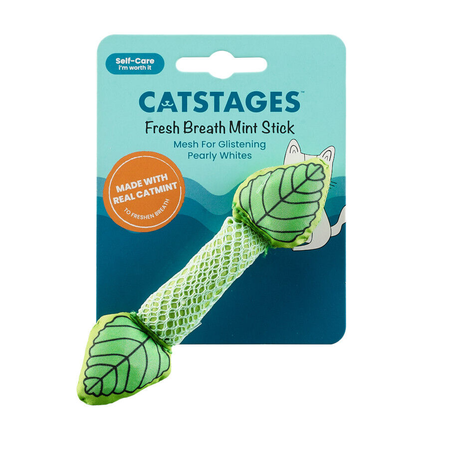 Outward Hound Catstages Fresh Breath Stick Peluche Dentário com Menta para gatos, , large image number null