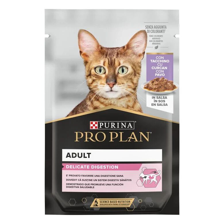 Pro Plan Delicate Digestion com Peru em molho para gatos