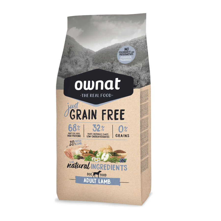 Ownat Adult Just Grain Free Cordeiro ração para cães, , large image number null