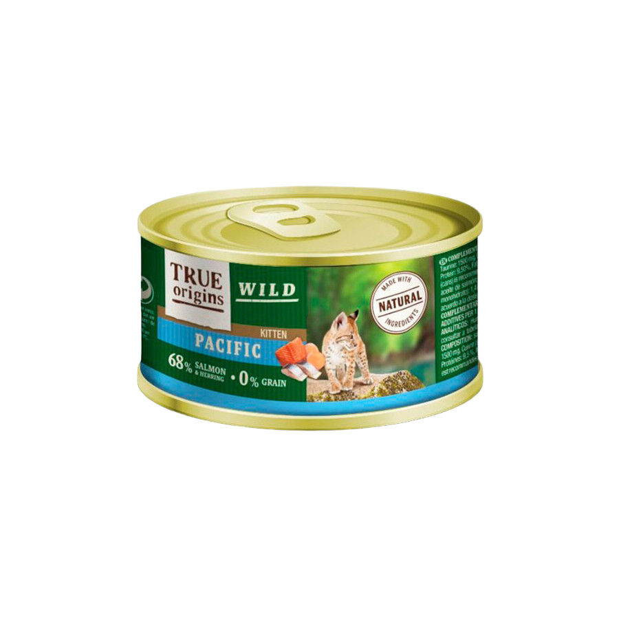 True Origins Wild Kitten Pacific Salmão e Arenque Patê em lata para gatos