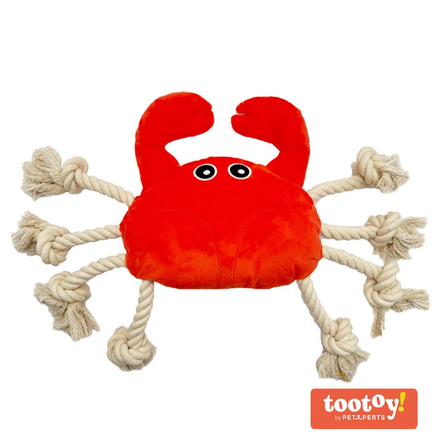 Tootoy! Comfort Fresh Crab peluche com corda para cães, , large image number null