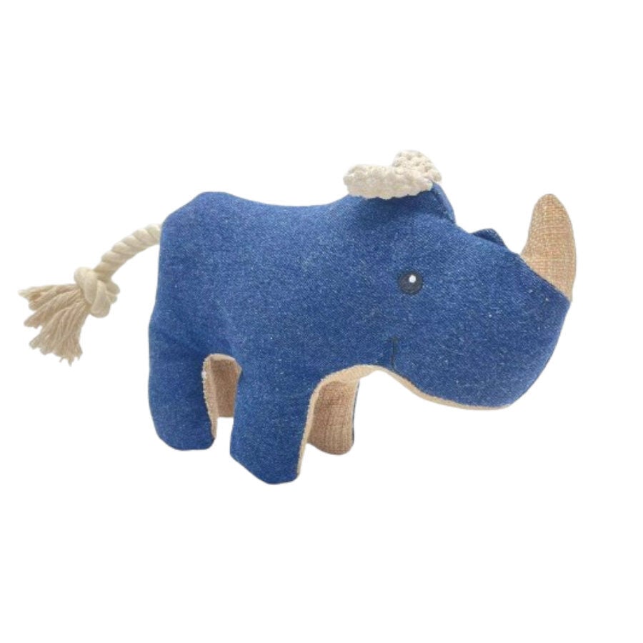 Tootoy! Comfort Denim Rhino peluche com som para cães, , large image number null