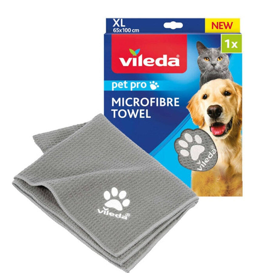 Vileda Pet Pro Toalha de microfibra cinzenta para cães, , large image number null