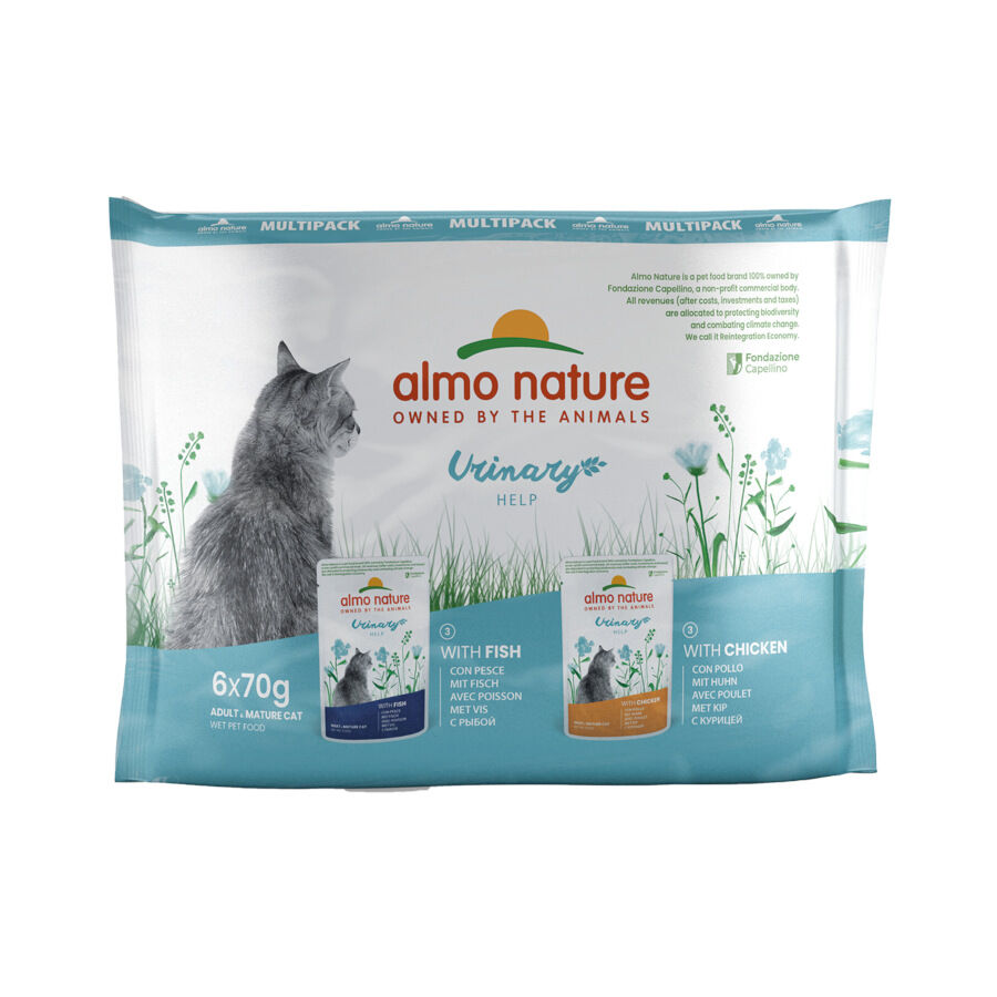 Almo Nature Urinary Help Peixe e Frango saquetas para gatos – Multipack 6, , large image number null