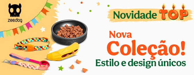 Novidades ZeeDog: Comedouros, acessórios de passeio, brinquedos e muito mais