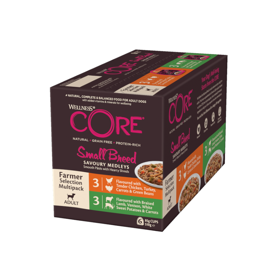 6 terrinas x 85 g Wellness Core Small Farmer Selection terrina para cães