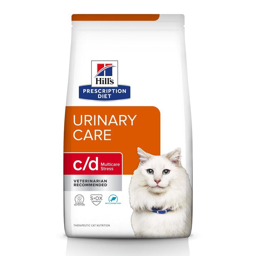 2 x 3 kg Hill's Prescription Diet c/d Urinary Stress Peixe Azul Ração para gatos Pack poupança!