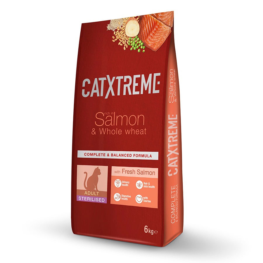 6 kg Catxtreme Sterilised Salmão Ração para gatos