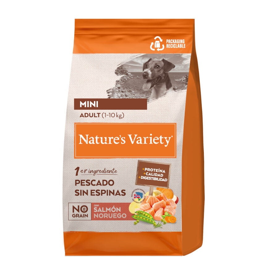 1.5 kg Nature's Variety No Grain Adult Mini Salmão ração para cães