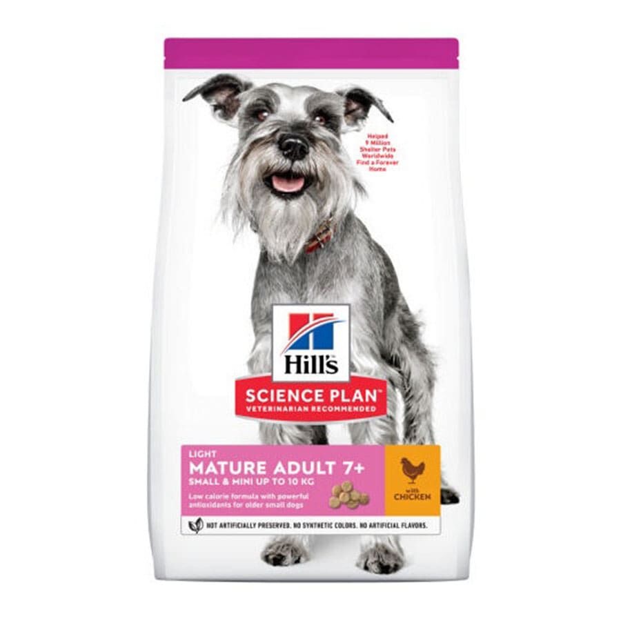 2.5 kg Hill's Science Plan Light Mature Adult small Y mini frango ração para cães