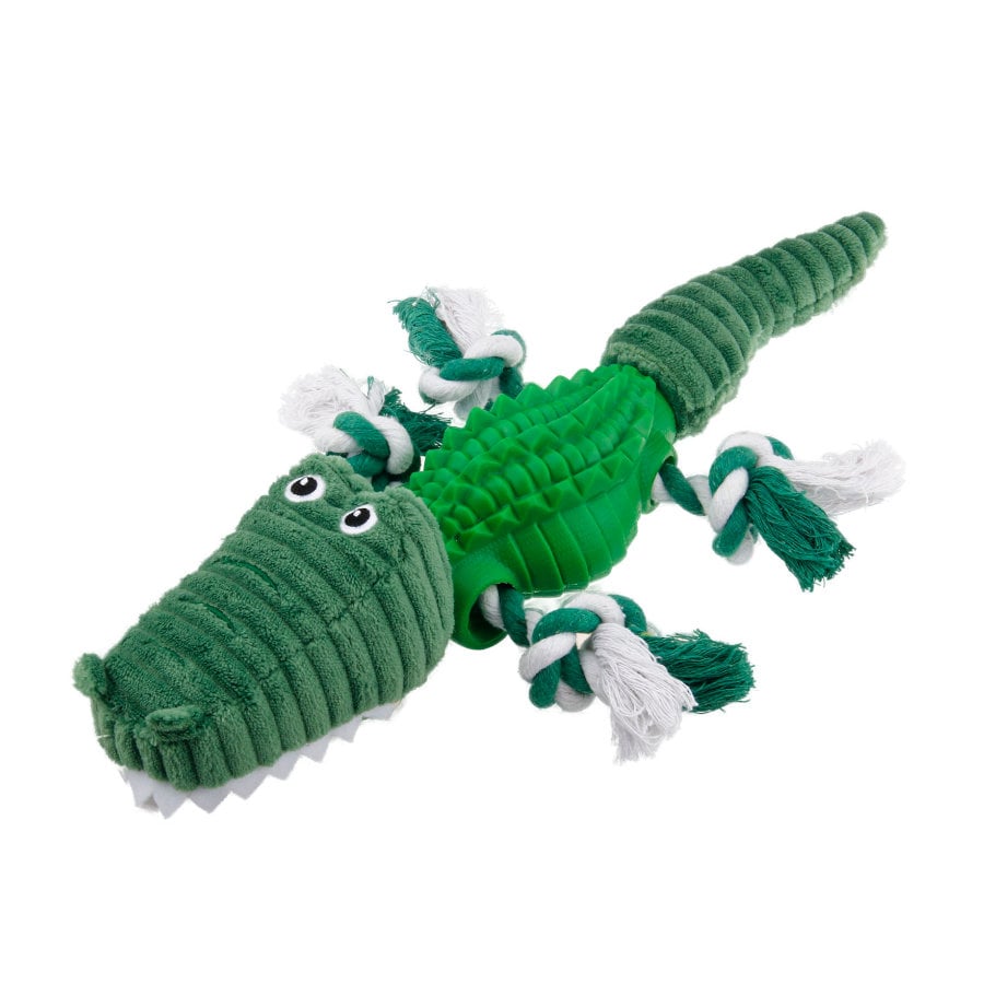 Tootoy! Stretch Crocodile Cuddler peluche dispensador de snacks para cães