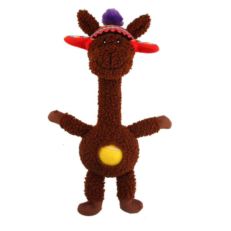 Tootoy! Comfort Long Neck Alpaca peluche com bola para cães