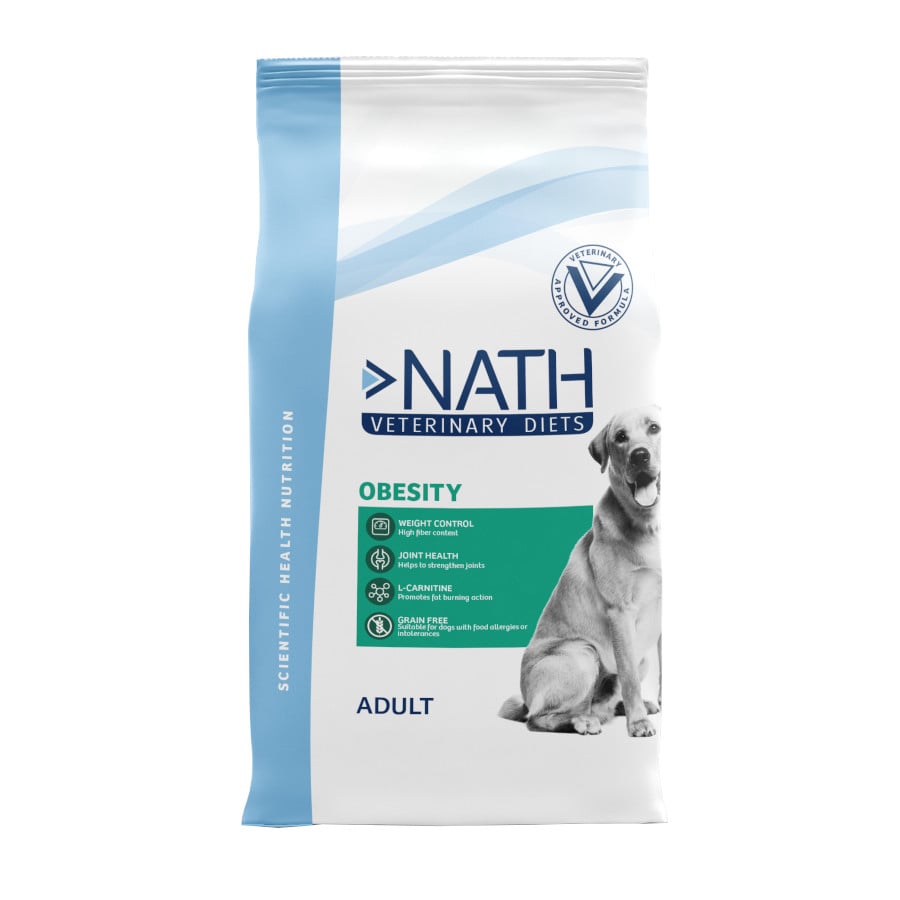 2 x 2.5 kg Nath Veterinary Diets Obesity Ração para cães Pack poupança!