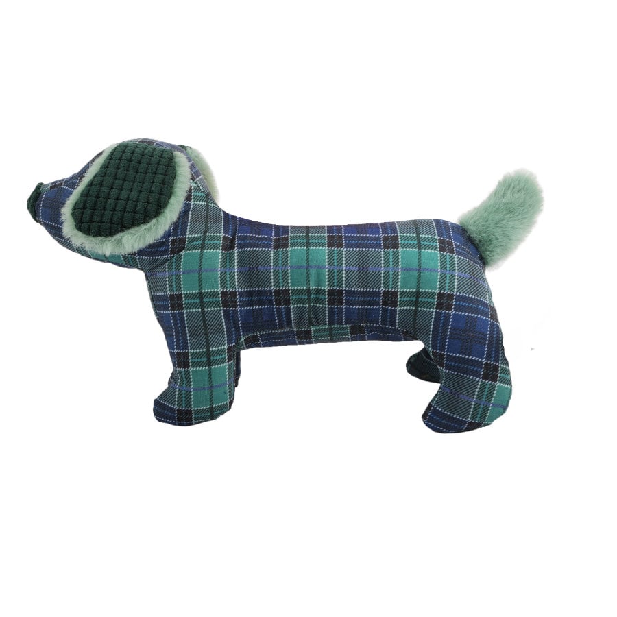 Tootoy! Tartan Dog Cuddler Blue Teckel de Peluche para cães