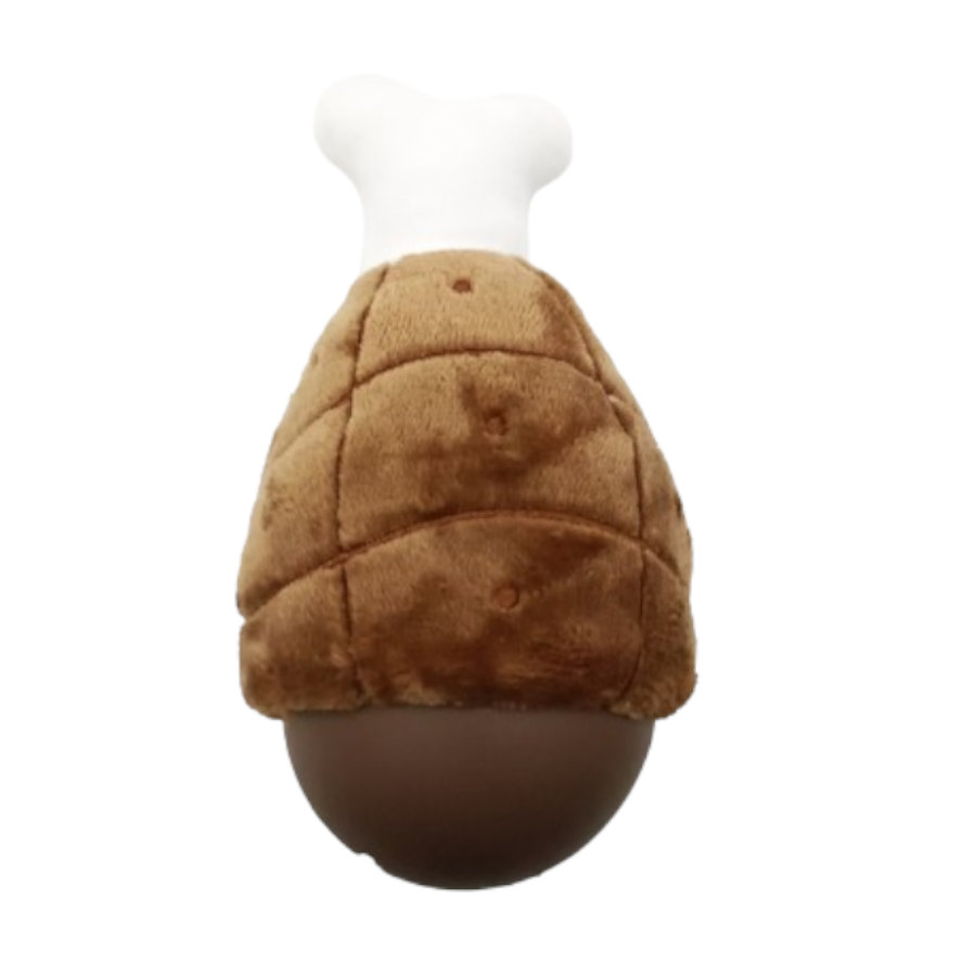 Tootoy! Comfort Chicken Leg Cuddler peluche porta-snacks para cães