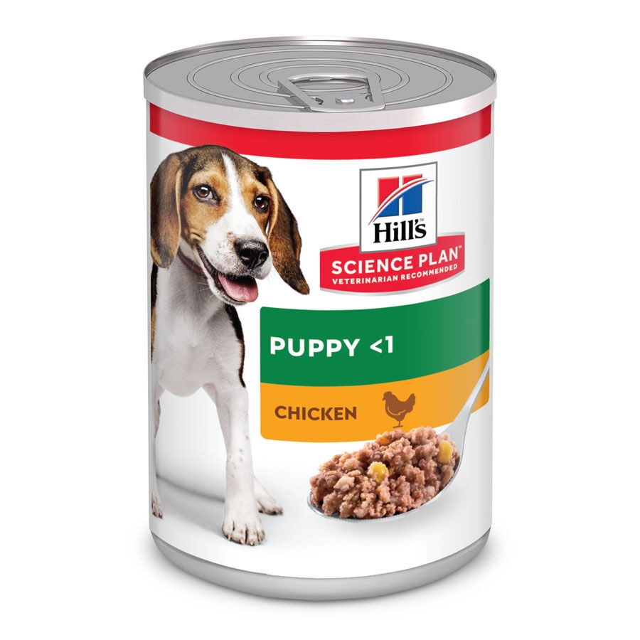 24 latas x 370 g Hill's Puppy Science Plan Frango lata Pack poupança!