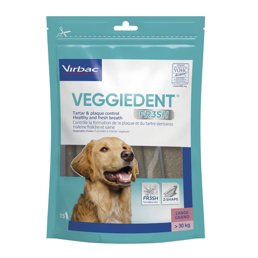 Virbac Snacks Dentários Veggiedent Fresh para cães de raça grande