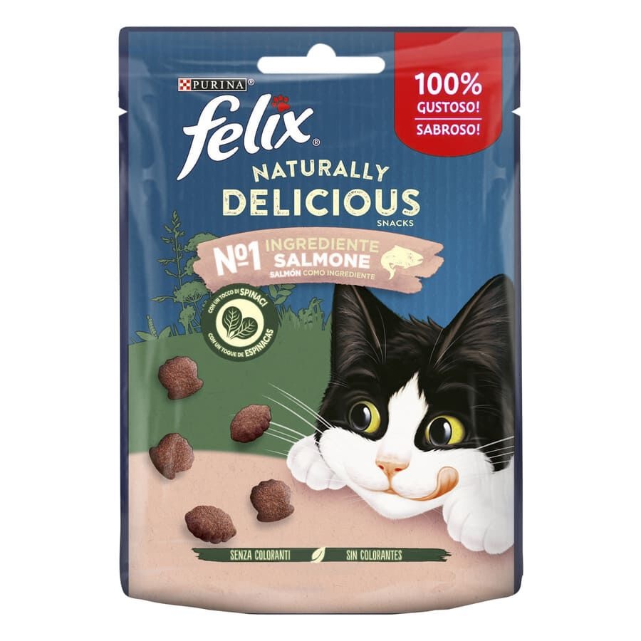 50 g Félix Snacks Naturally Delicious de Salmão para Gatos