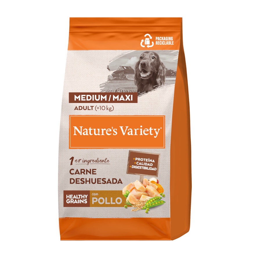 3 KG 3 kg Nature's Variety Healthy Grain Adult Medium Maxi Pollo pienso para perros