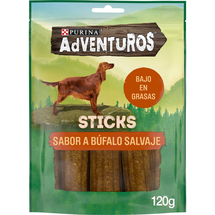 6 pacotes x 120 g Adventuros Sticks Búfalo para cães Pack poupança!