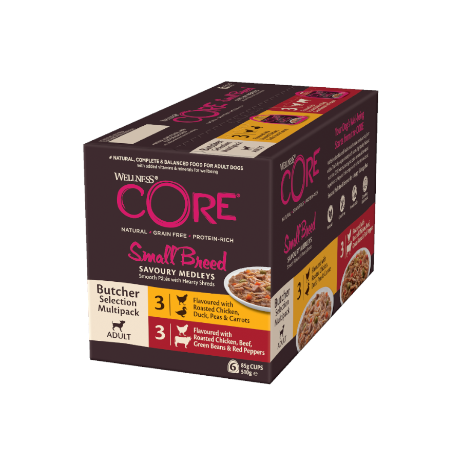 2.04 kg Wellness Core Small Butcher Selection terrina para cães - Multipack 6