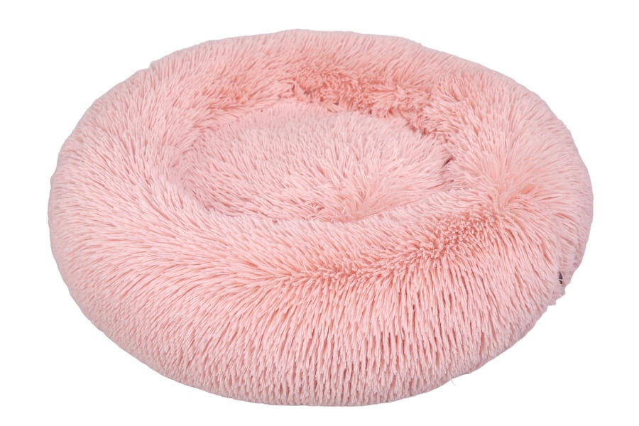 Leeby Cama Donut Anti Stress de Pelo Rosa para gatos