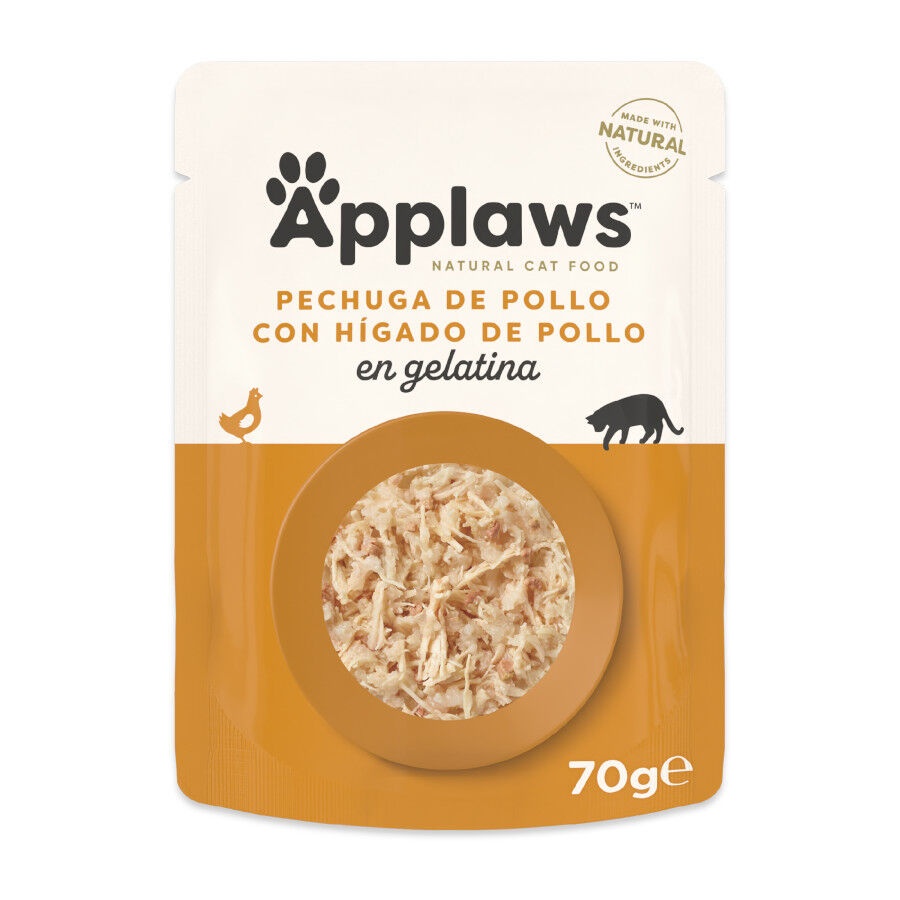 48 saquetas x 70 g Applaws Frango com Fígado sachê para gatos Pack poupança!