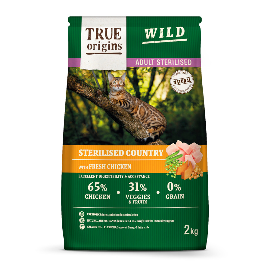 True Origins Wild Adult Sterilised Frango Ração para gato