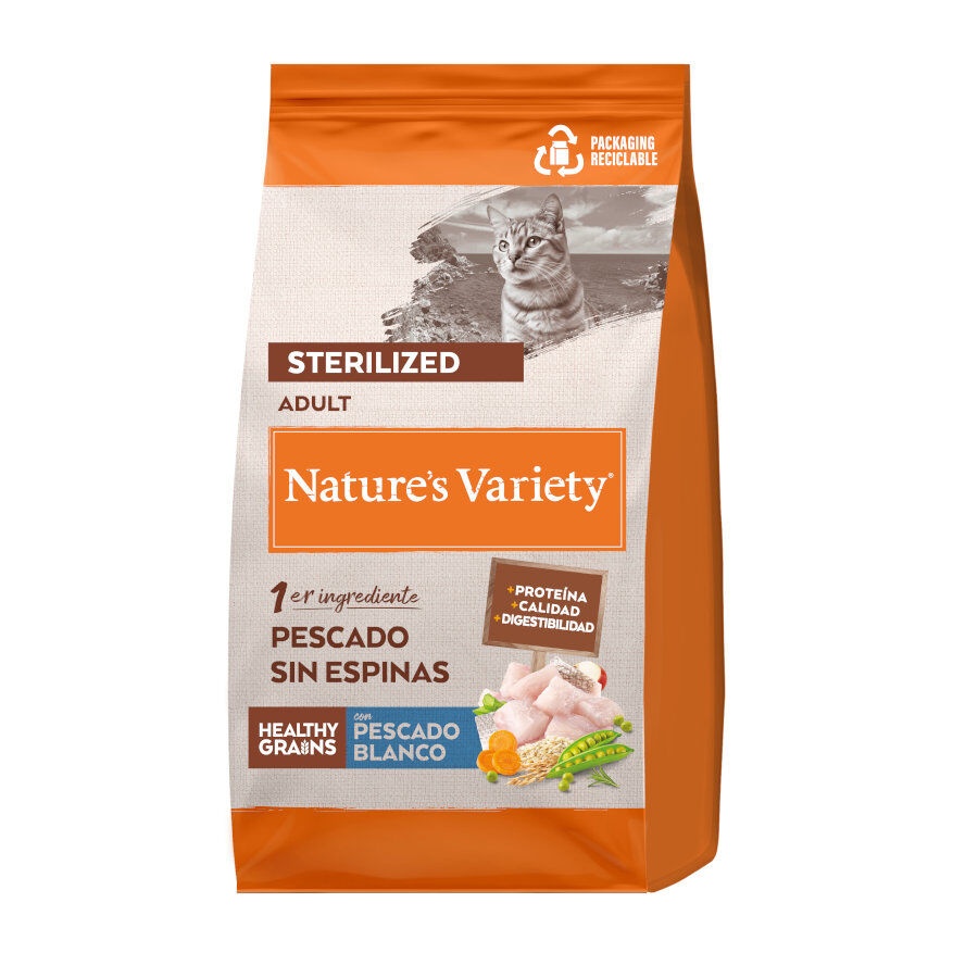 1.25 KG 1.25 kg Nature's Variety Healthy Grain Sterilized Pescado Blanco pienso para gatos