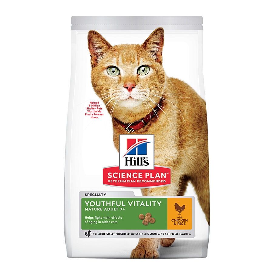 1.5 KG Hill's Science Plan Youthful Vitality Frango ração para gatos