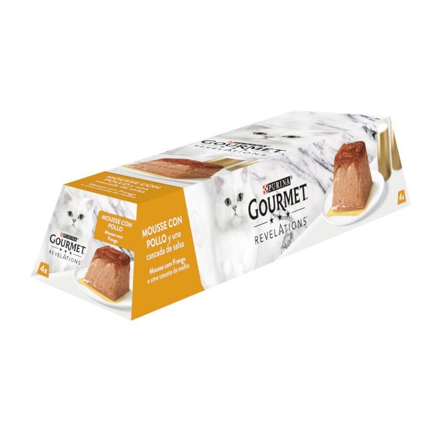 4 terrinas x 57 g Gourmet Revelations Mousse de Frango para gatos