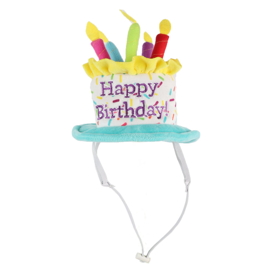 Tootoy! Birthday Hat Multicolor Bolo de Aniversário de Peluche para cães