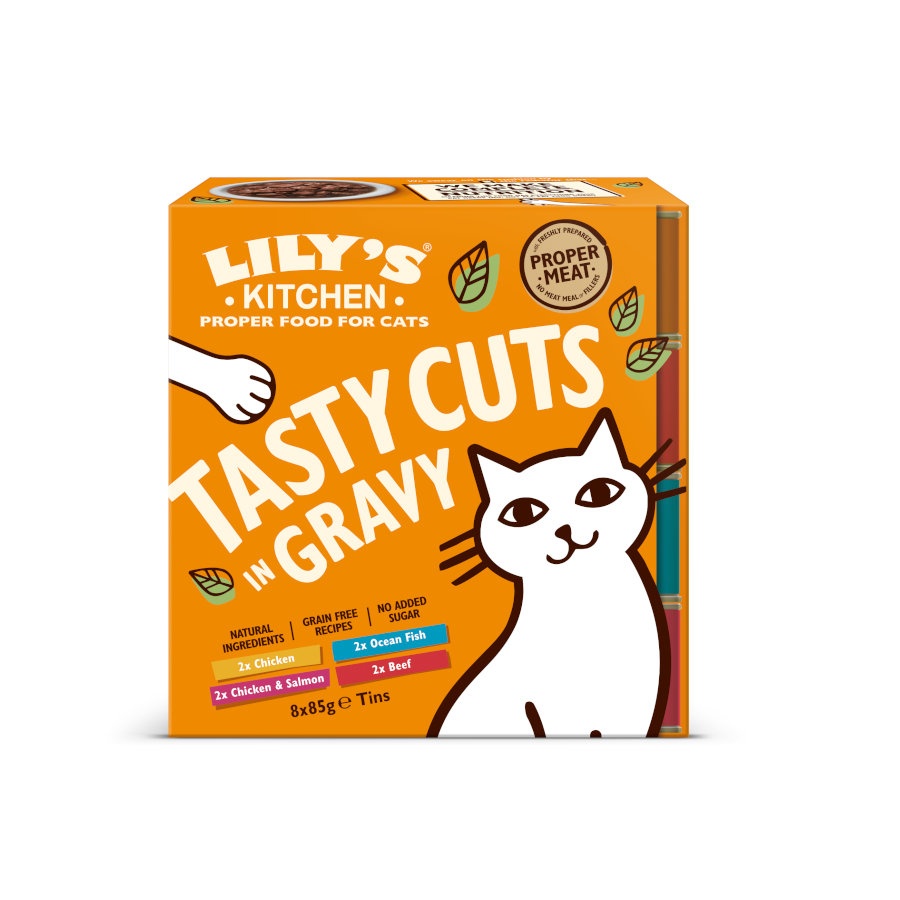 8 latas x 85 g Lily’s Kitchen Tasty Cuts em Molho para gatos – Multipack