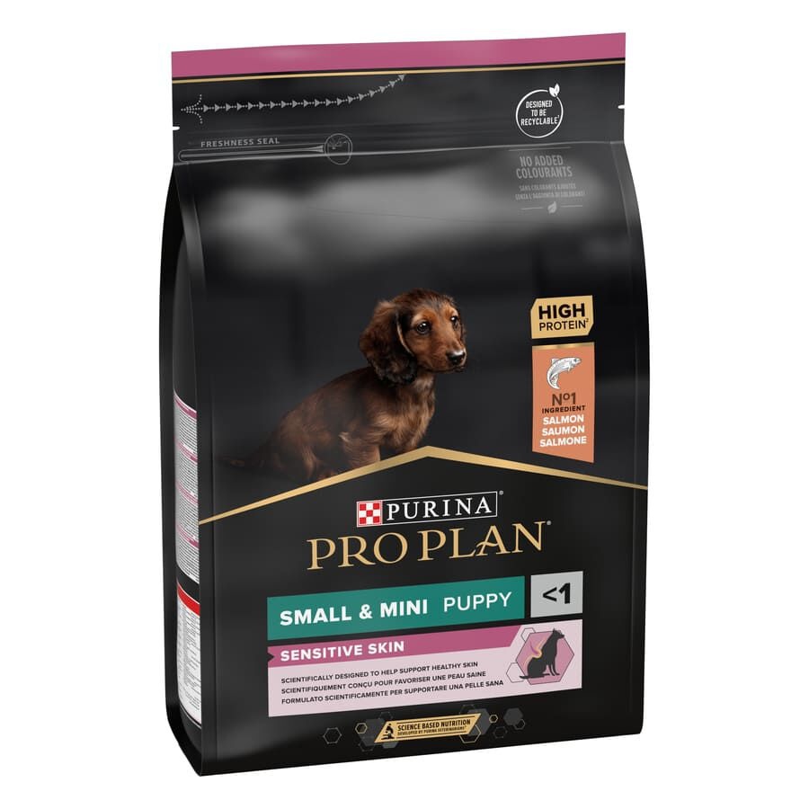 3 KG Pro Plan Puppy Small & Mini OptiDerma Salmão ração