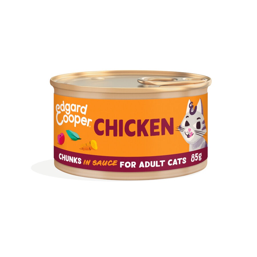 0.085 KG Edgard & Cooper Adult Pedaços de Frango com molho em lata para gatos