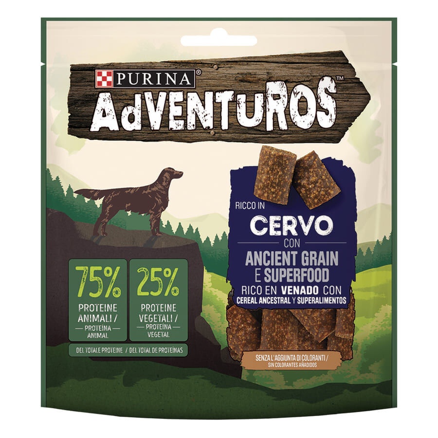 120 g Adventuros Snacks de Veado e Cereais Ancestrais para Cães