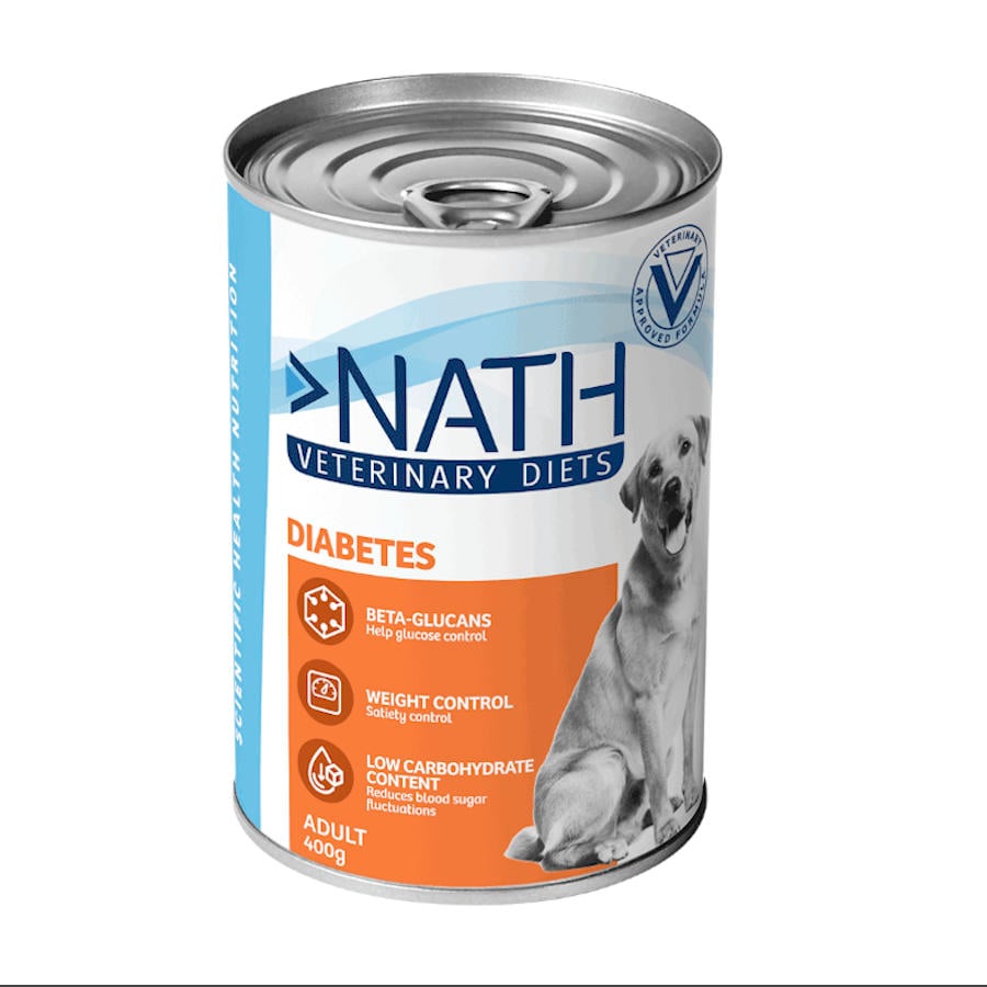 12 latas x 400 g Nath Veterinary Diets Diabetes Borrego em lata para cães Pack poupança!