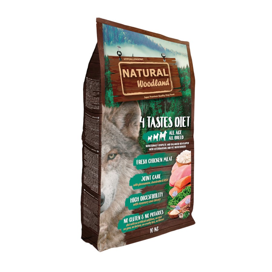 Natural Woodland 4 Tastes Diet Hypoallergenic Ração para cães