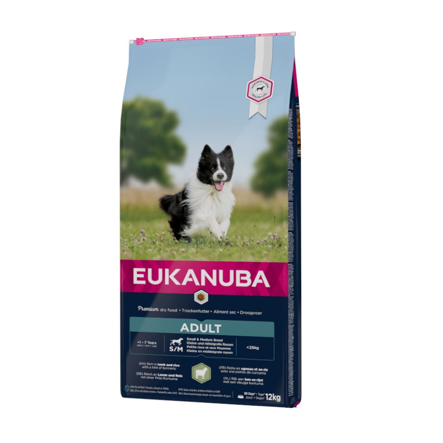 2.5 kg Eukanuba cordeiro e arroz S e M ração para cães